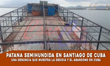 Patana semihundida en Santiago de Cuba es una muestra de la desidia y el abandono en Cuba
