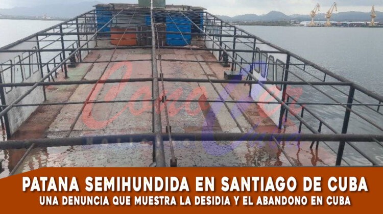 Patana semihundida en Santiago de Cuba es una muestra de la desidia y el abandono en Cuba