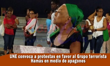 UNE convoca a protestas pro Hamás, mientras el país está en apagones