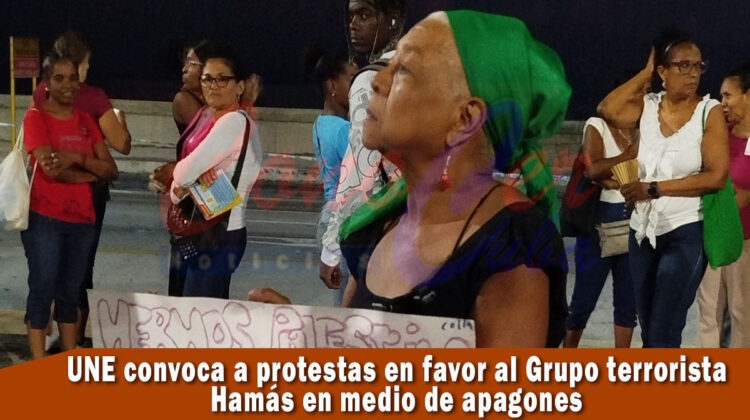 UNE convoca a protestas pro Hamás, mientras el país está en apagones