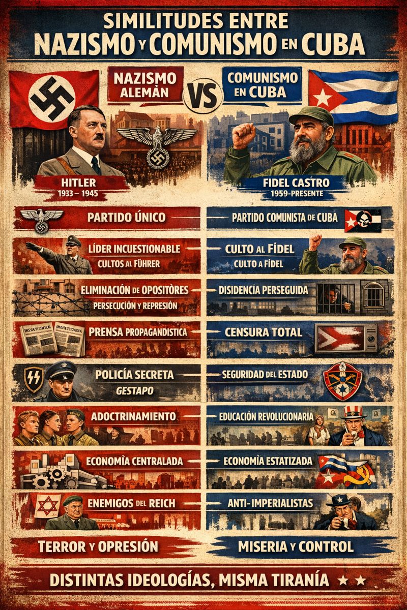 Semejanzas entre el Nazismo y comunismo cubano