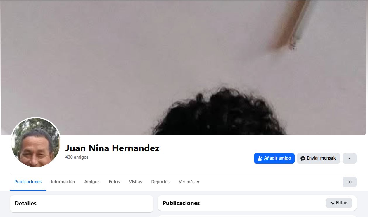 Juan Nina Hernández, acolito comunista que intimida a opositores