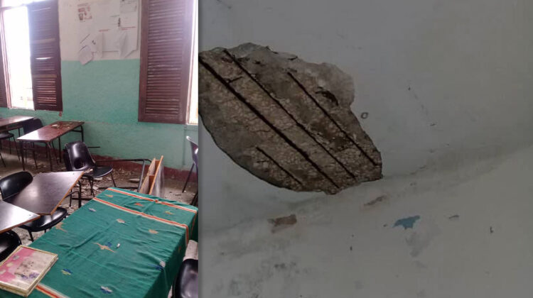 Un derrumbe de un pedazo de techo en una escuela en Cuba hiere a un estudiante