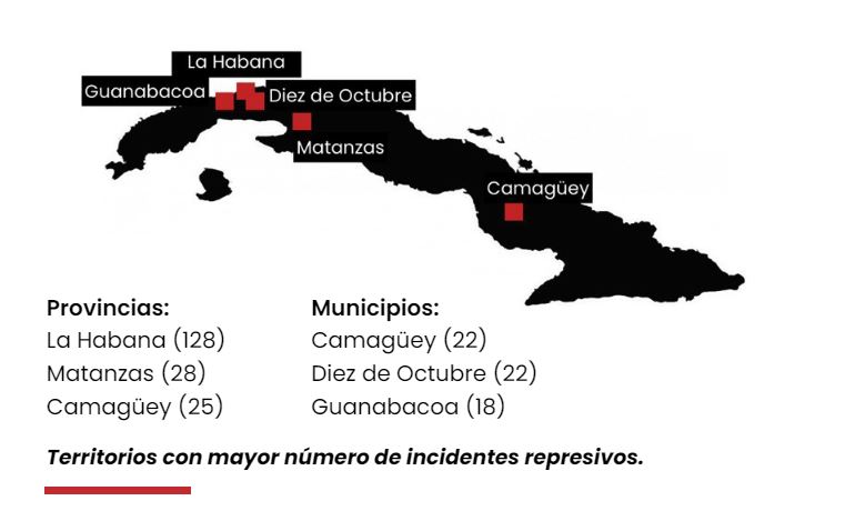 Provincias con mayor represión en mayo