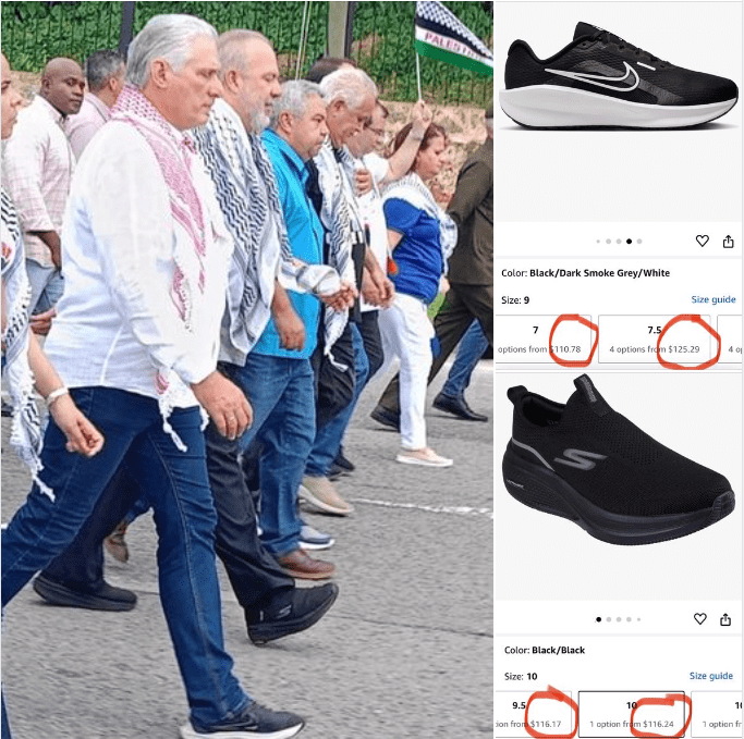 Díaz-Canel y Marrero lucen zapatillas capitalistas