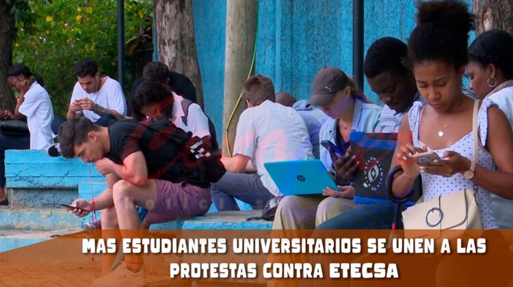 estudiantes protestan contra el tarifazo de ETECSA