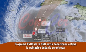 PNUD envia donaciones para cuba ante la llegada del huracán Melissa