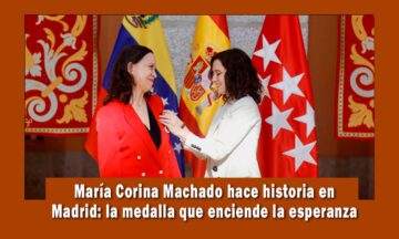 María Corina Machado recibe medalla en Madrid