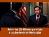 Marco rubio advierte al régimen de Cuba sobre 100 millones en donaciones