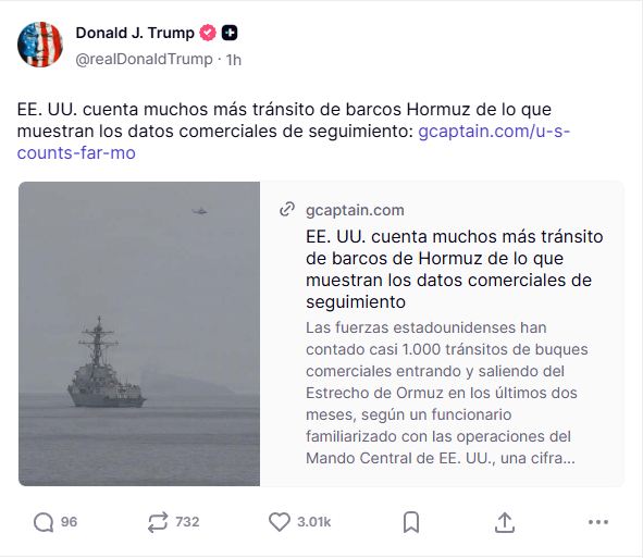 Anuncio de Trump sobre estrecho de Ormuz