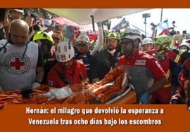 Rescatistas logran sacar a Hernán Gil con vida de debajo de los escombros