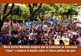 María Corina Machado asegura una transición en Venezuela