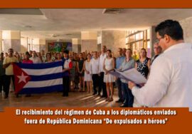 Régimen de cuba recibe a diplomaticos cubanos expulsados de dominicana como héroes