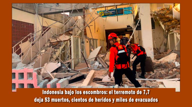 Terremoto en Indonesia deja al menos 53 muertos