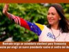 María Corina machado exige elecciones libres en Venezuela