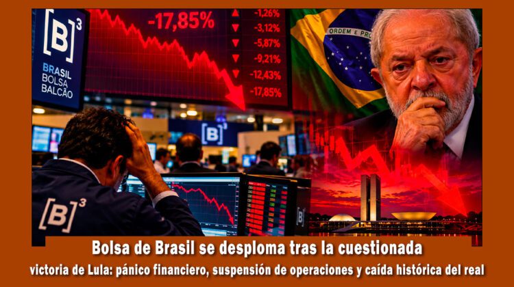 Bolsa de Brasil sufre desplome tras la victoria de Lula da silva