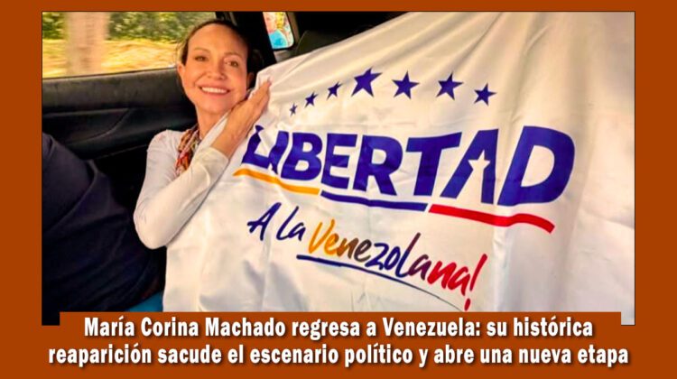María Corina Machado ya se encuentra en Venezuela